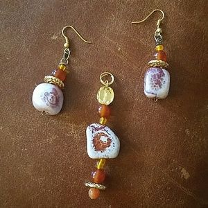 Carnelian Snakeskin Agate Crystal Set